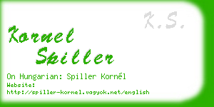 kornel spiller business card