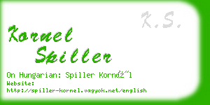 kornel spiller business card